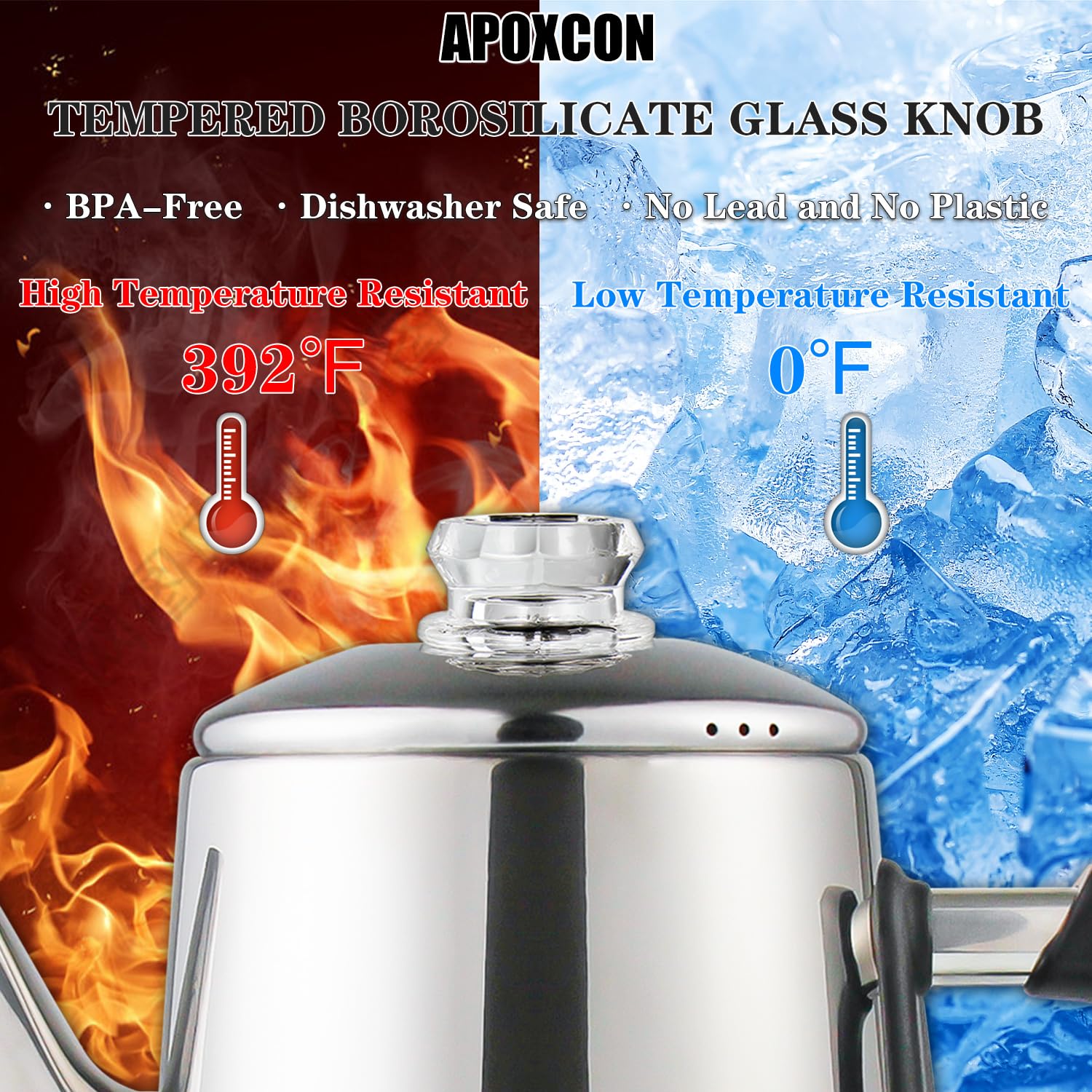 Coffee Percolator APOXCON Electric Stainless Steel Coffee Maker With ...