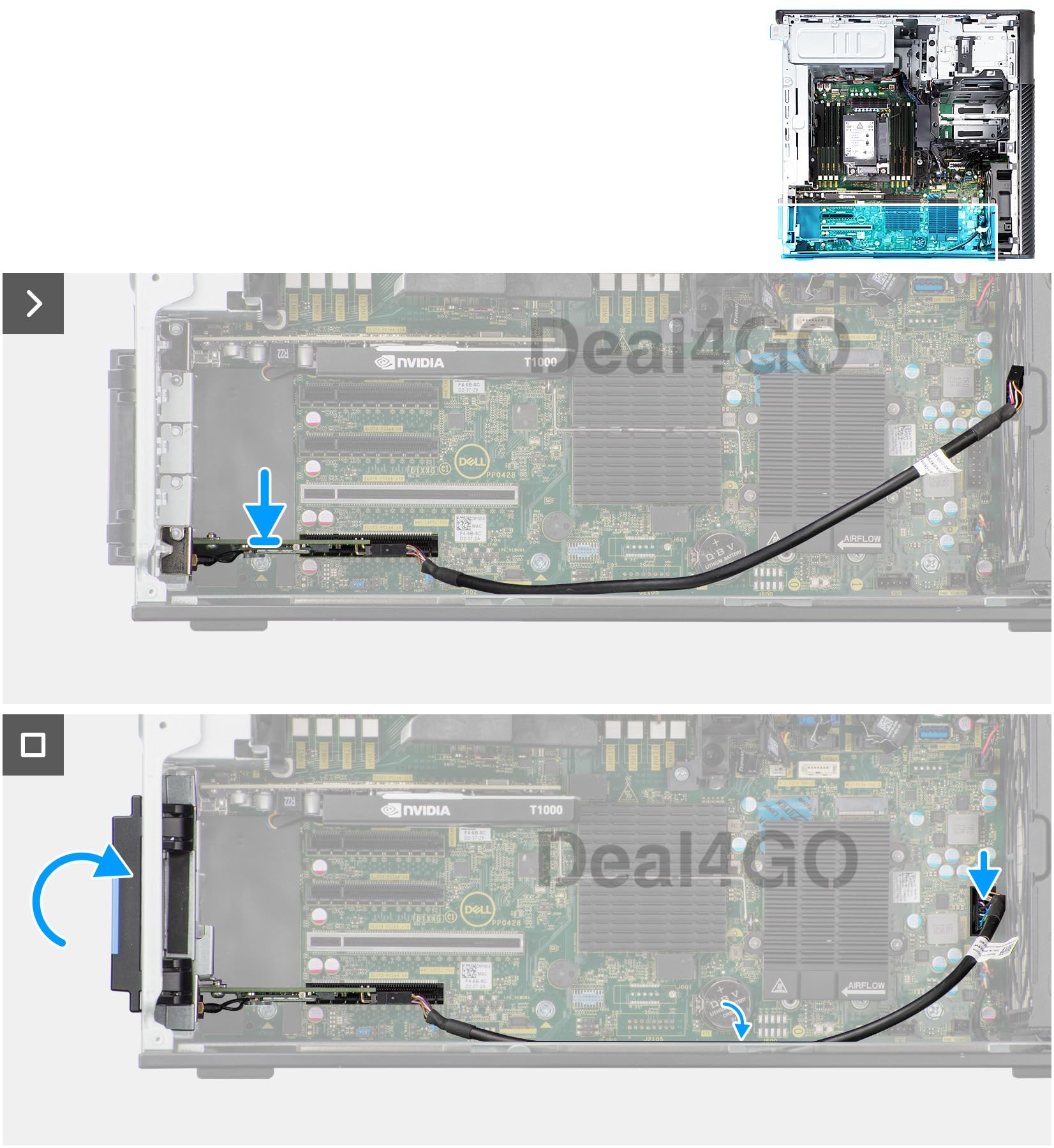 Deal4GO Adaptateur WiFi sans fil PCIe vers M.2 7HP8W 07HP8W avec câble BT de remplacement pour Dell Precision 5820 7920 5860 7960 7820 7875 (pas de carte Wi-Fi)