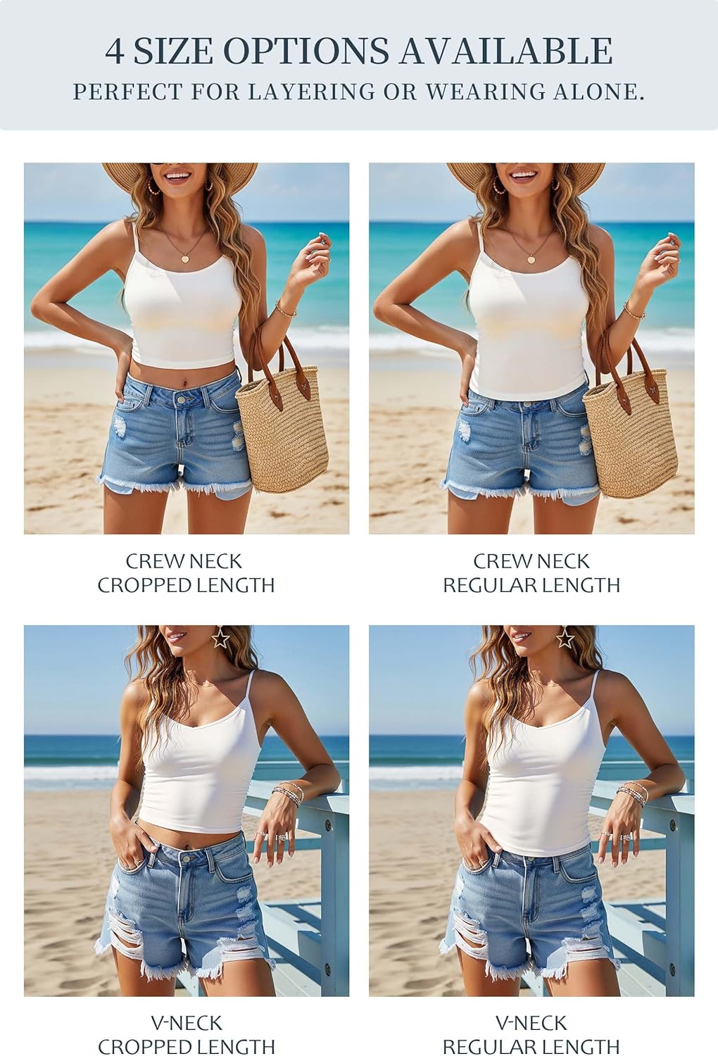 Multi-Pack Womens Camisole Soft Knit Casual Fitted Sleeveless Tank Top - Image 6