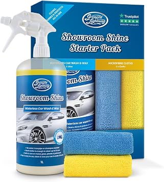 Greased Lightning Showroom Shine Waterless Car Wash & Wax 1L + 2 Cloths