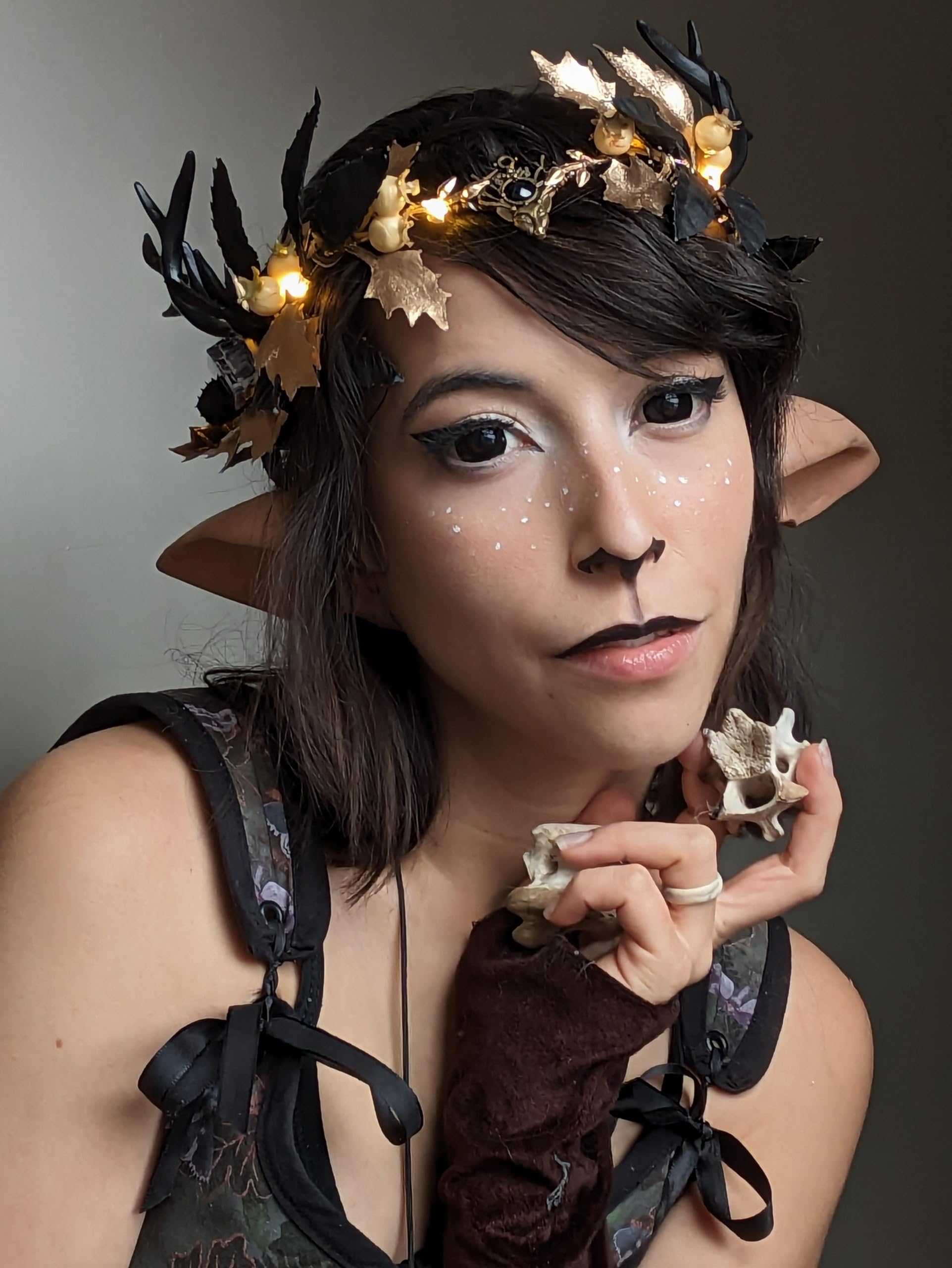 Amazon.com: MOSTORY Light up Antler Crown - Forest Flower  display picture 1