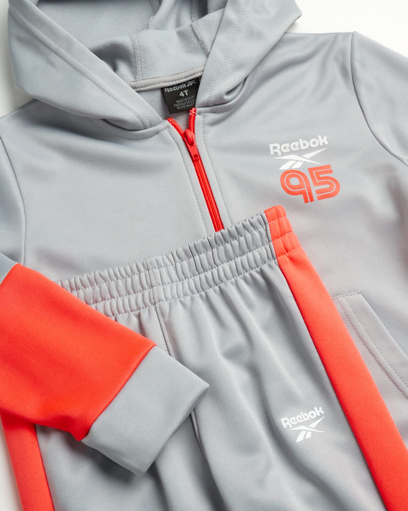 Reebok Set da jogging per bambini, 2 pezzi, con cerniera intera, giacca attiva e pantaloni da jogging (12M-7)