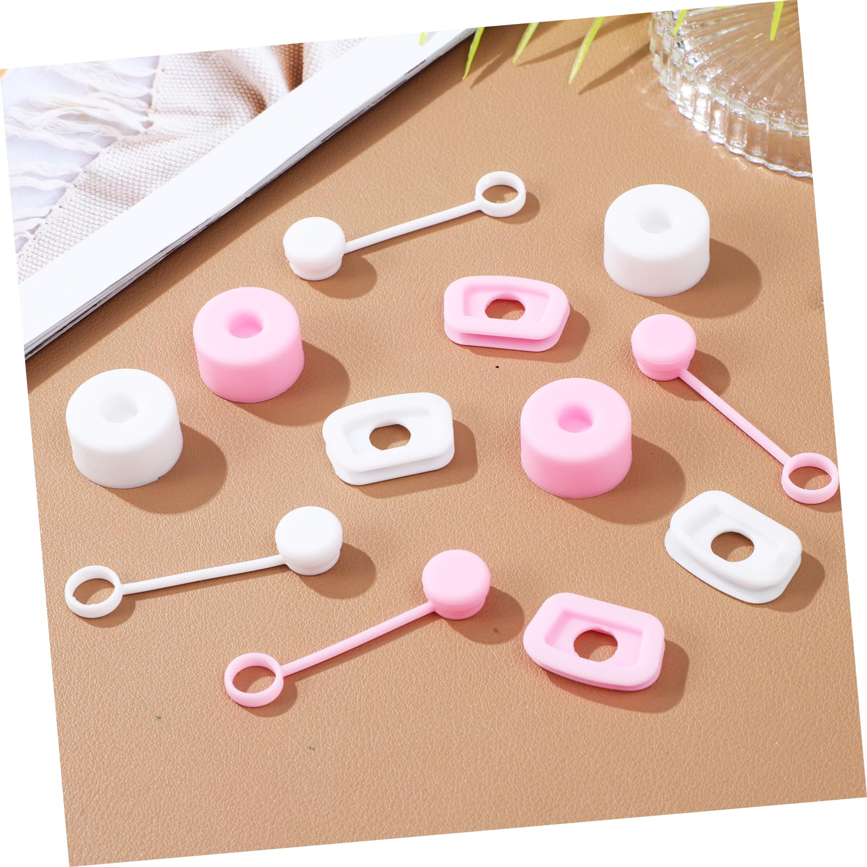 BEBEMOKO 12pcs Cup Straw Covers Food-grade Spill Stoppers Leak-resistant Tumbler Accessories for Travel and Everyday Use
