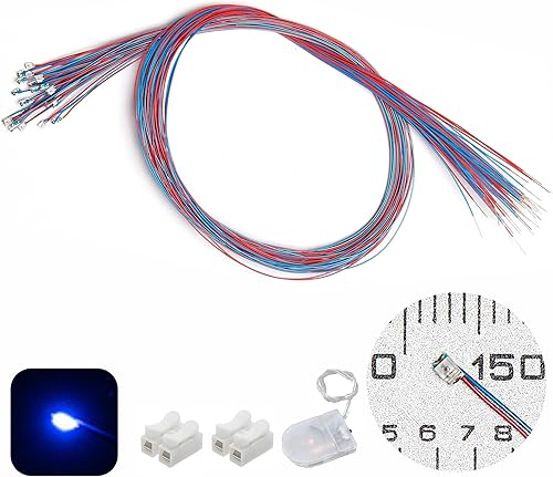 Miniatura 24 de 25 piezas de LED micro parpadeantes precableados (modo de luz: luz azul intermitente) LED SMD 0805 con accesorios de montaje para construcción