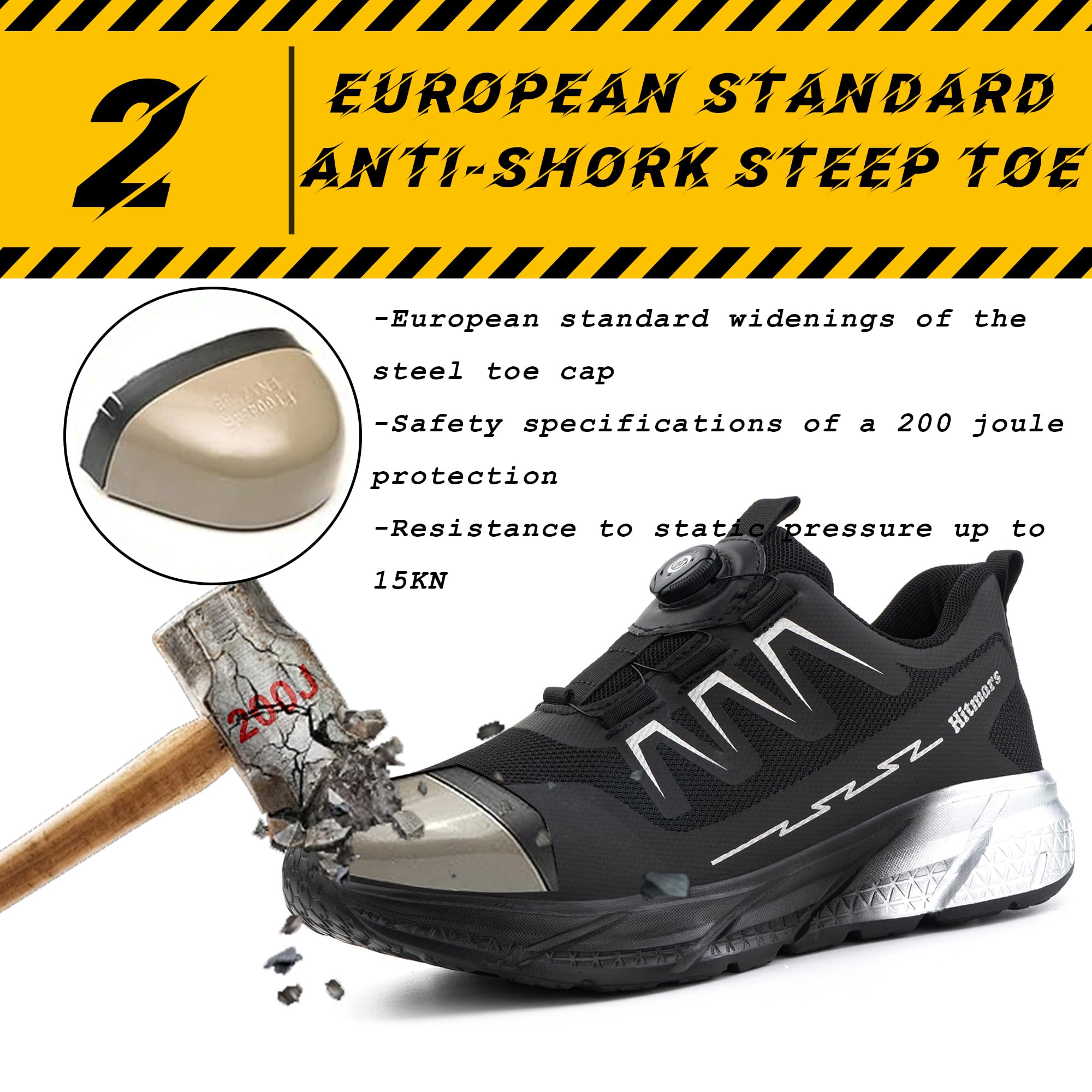 Arbeitsschuhe Herren Damen Sicherheitsschuhe Stahlkappe S3 Leicht S2 Arbeits Schuhe Stahlkappenschuhe Arbeits- & Berufsschuhe Schutzschuhe Grau 43