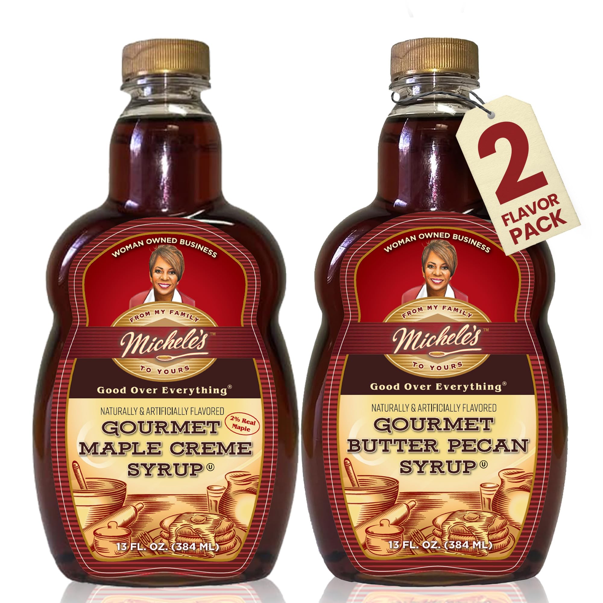 Sponsored Ad - Michele’s Syrup Variety pack – Maple Crème, Butter Pecan Syrup | Flavoring Syrup for Pancakes and Waffles, Ice Cream – Condiment for Salmon, Pork, and Beef – Great Breakfast Food Gift
