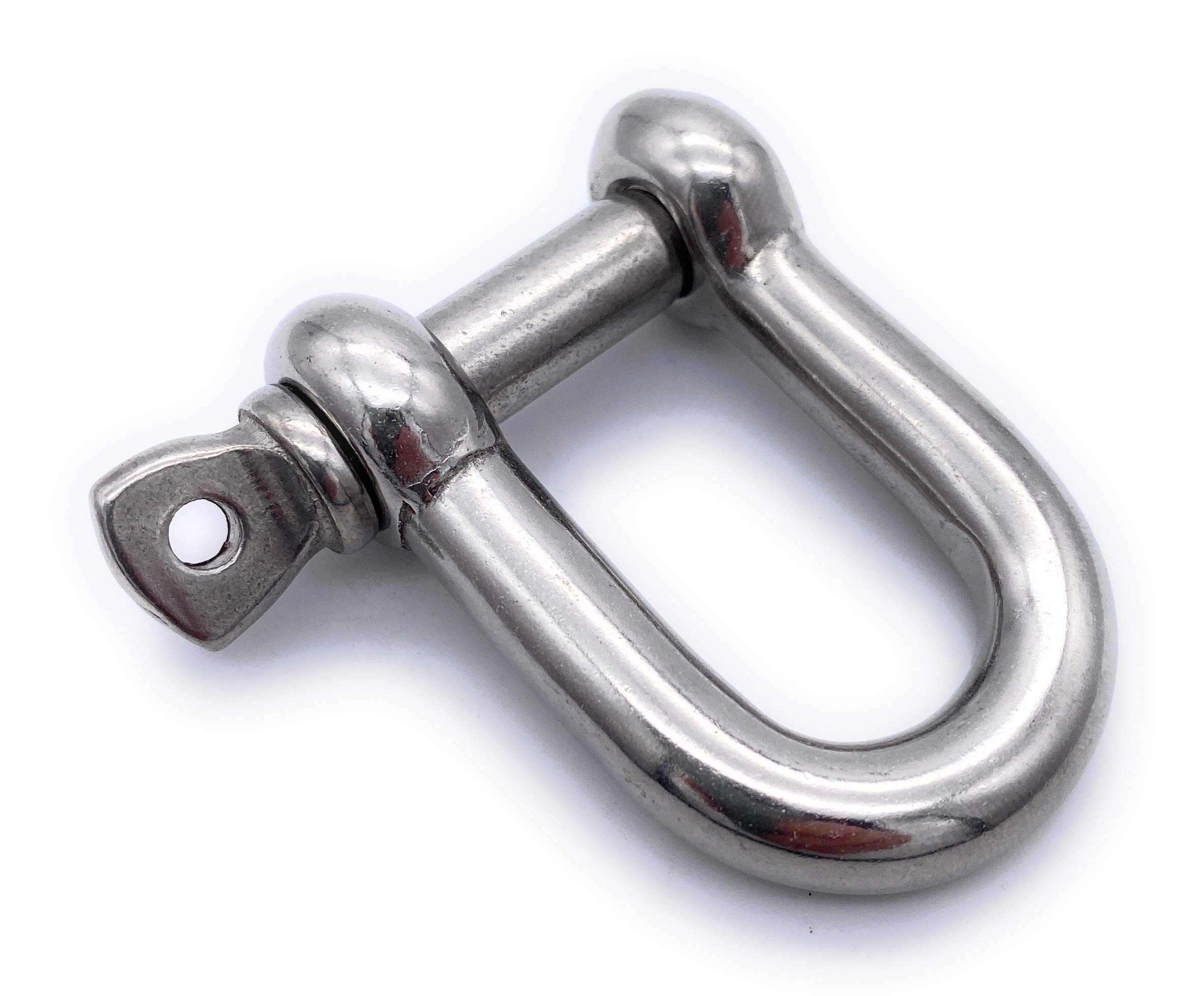 1 Stk. V4A Edelstahl Schäkel Ø 10 mm gerade kurze Form | EINGEPRÄGTE Tragfähigkeit (WLL): 1000kg [Größe Wählbar 4-20 mm] (10mm)