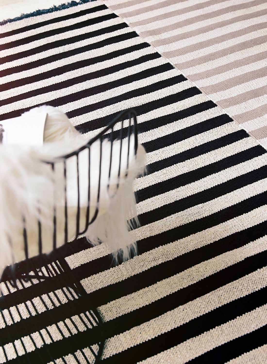 Carpets & Co. Noble Stripes Tapis de Marque Moderne, Chanvre/Laine Vierge., Naturel, 230 x 160 x 0.5 cm