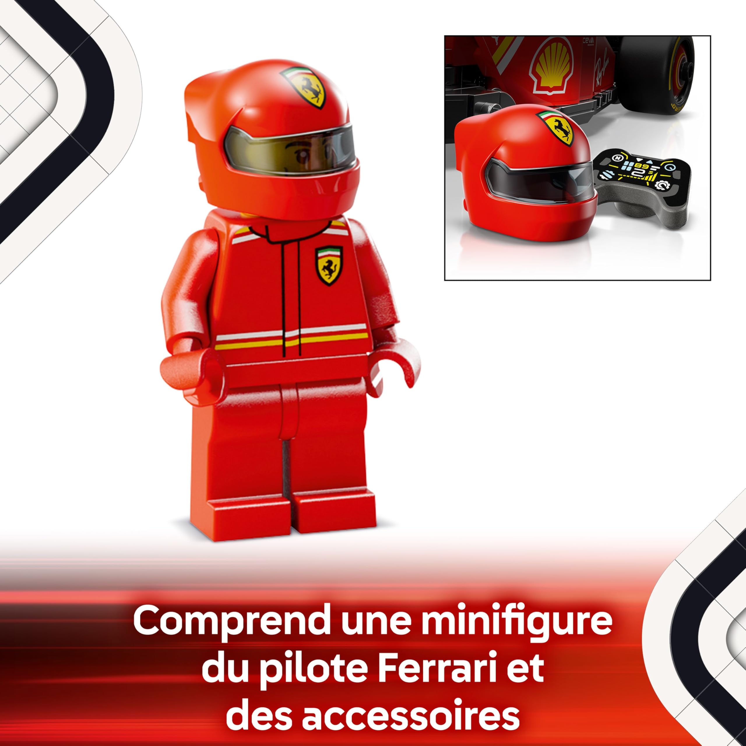 LEGO Speed Champions Voiture F1 Ferrari SF-24 - Jeu de Construction avec Véhicule de Course - Inclut Minifigurine Collector de Pilote de Formule 1 - Idée de Cadeau pour la Fête des Pères 77242
