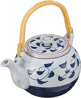 エールネット(Ale-net) 呉須唐草 6号 土瓶 急須 陶器 茶こし付き