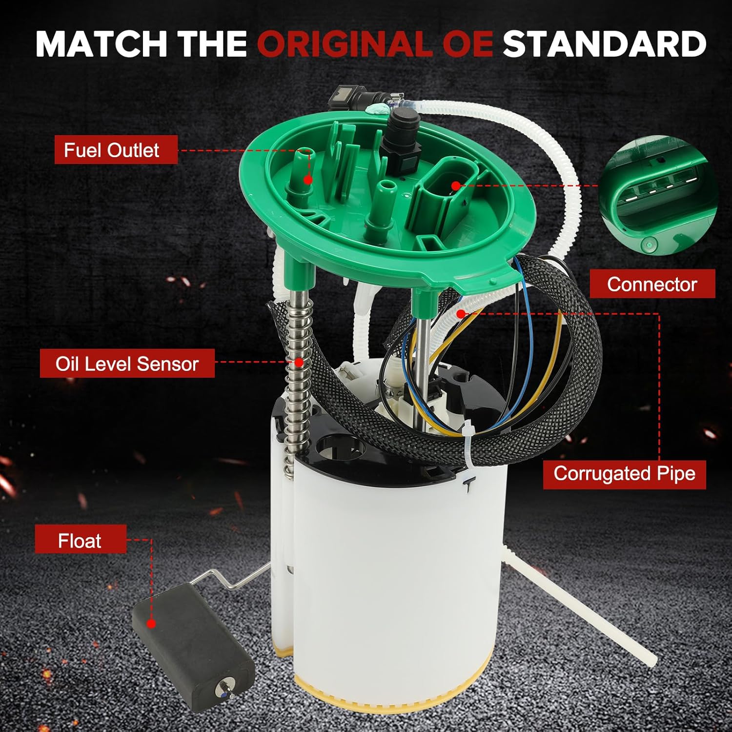 E8681M Electric Fuel Pump Module Assembly Sending Unit Compatible with Audi A4 2005-2009 Quattro 2.0L L4 3.2L V6,RS4 2007-2008 4.2L V8 Replaces# 8E0919051CQ 8E0919051AK FG0977 P77072M SP5103M 69829 - Image 4