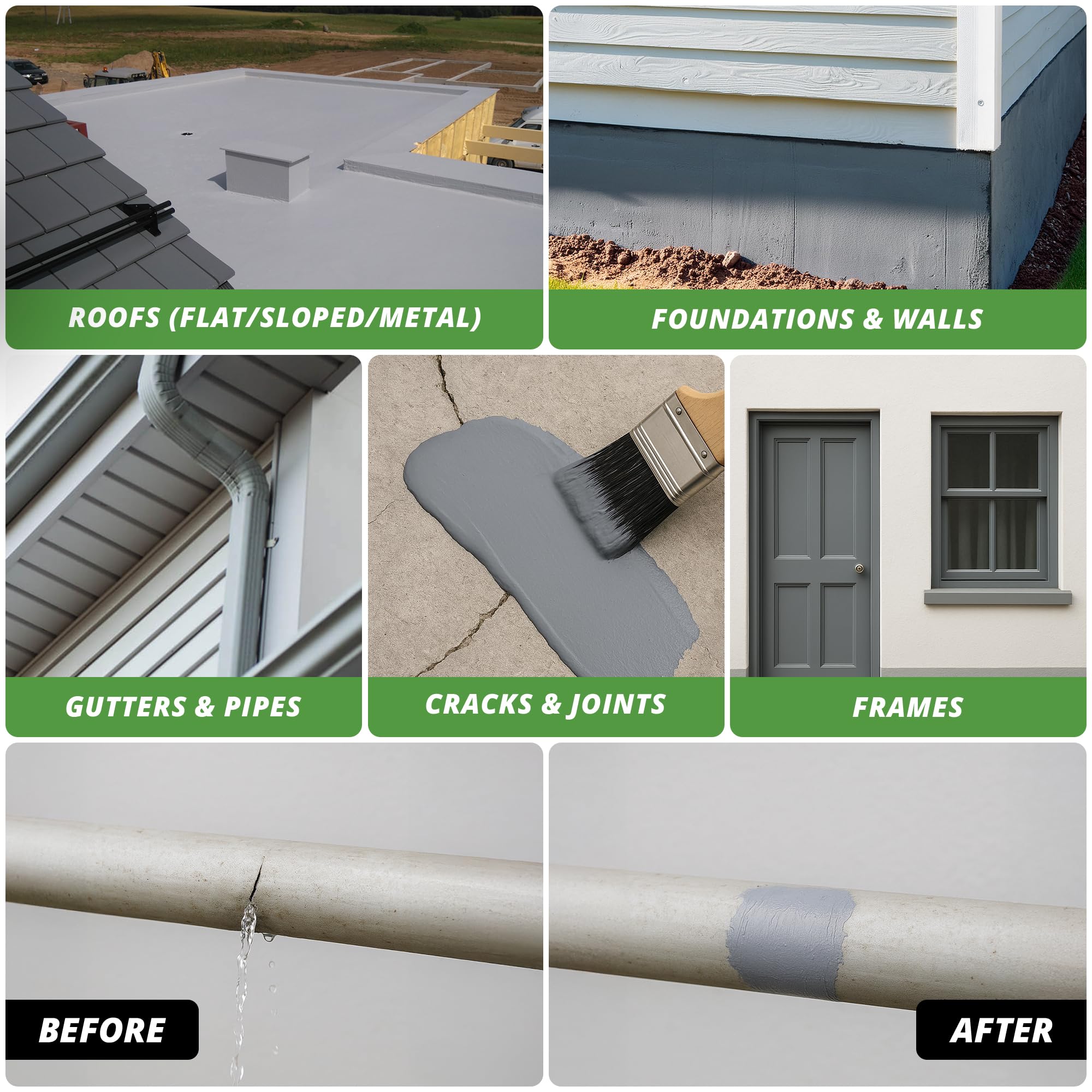 Liquid Rubber Universal Waterproof Sealant, Universal Sealant Indoor & Outdoor, Concrete, Metal & Wood - Image 4