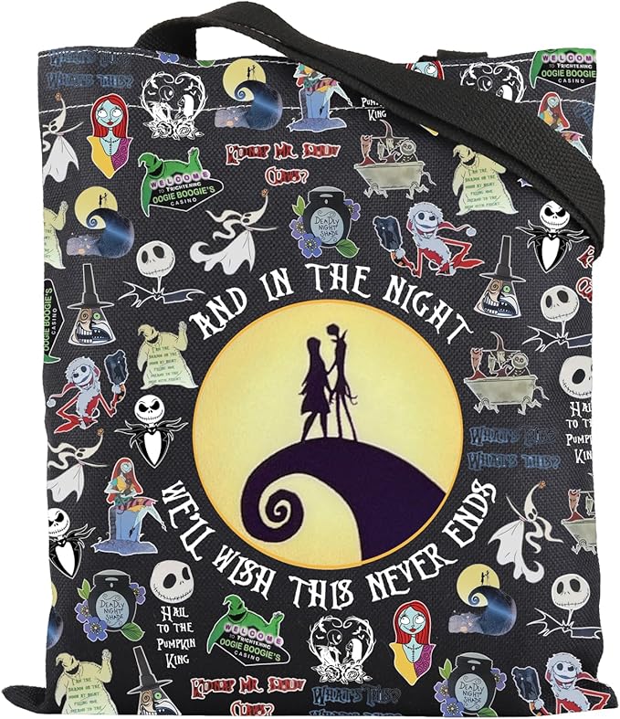 Nightmare Einkaufstasche Jack Sally Wiederverwendbare Einkaufstasche Halloween Party Geschenk Nightmare Halloween Umhängetasche Nightmare Einkaufstasche Jack Sally Wiederverwendbare Einkaufstasche Halloween Party Geschenk Nightmare Halloween Umhängetasche