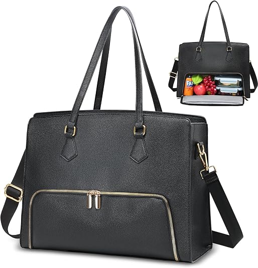 Lunchtasche Für Damen Mit Laptopfach – Isoliert, 15,6 Zoll, Inkl. Geldbörse | Praktische 3-in-1 Arbeits Tasche