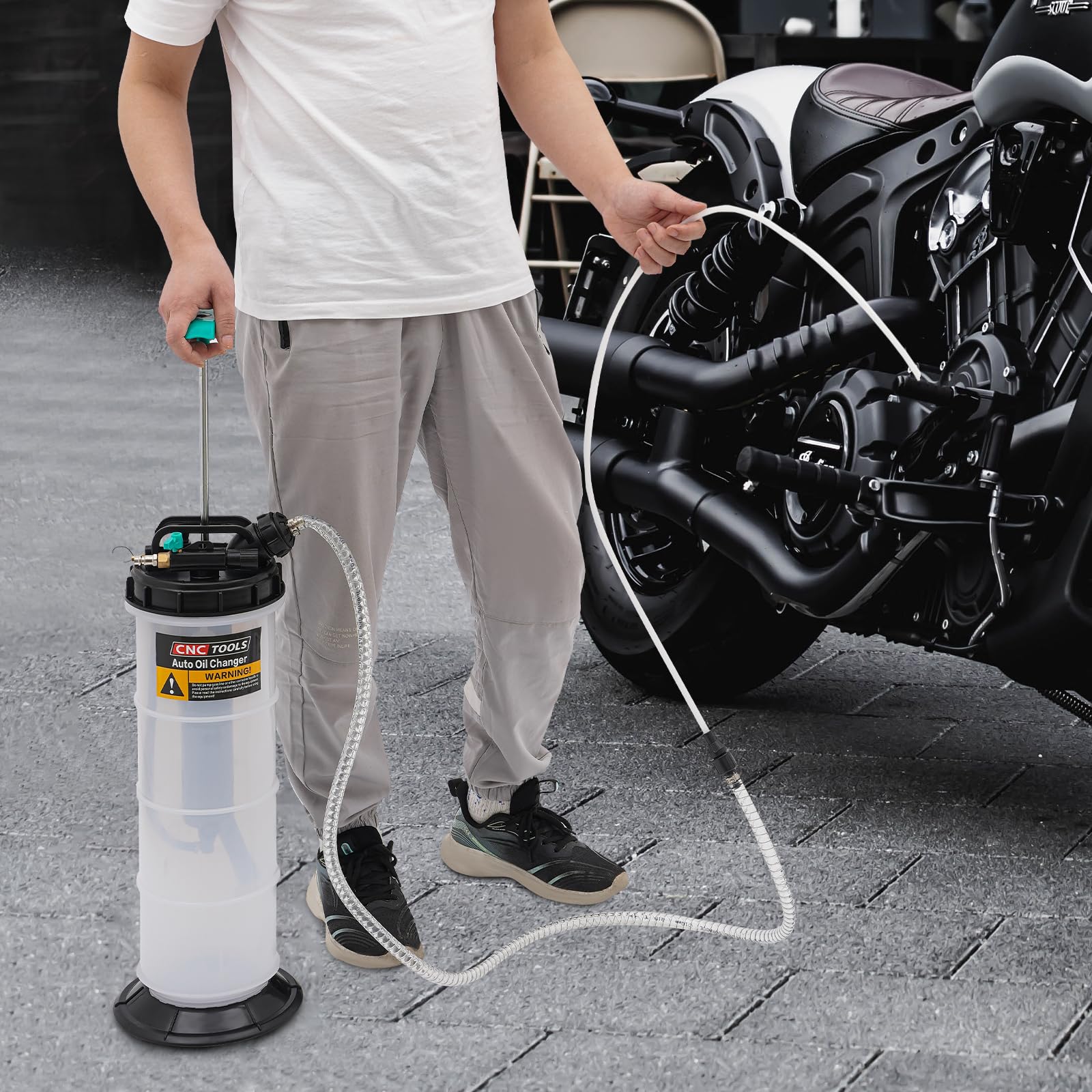Bomba de extracción de aceite manual y neumática de 7,5 L, 0,5 – 1,2 Mpa, bomba neumática de aceite de transmisión con 4 mangueras e interruptor de válvula, extractor de líquido y bomba de llenado de