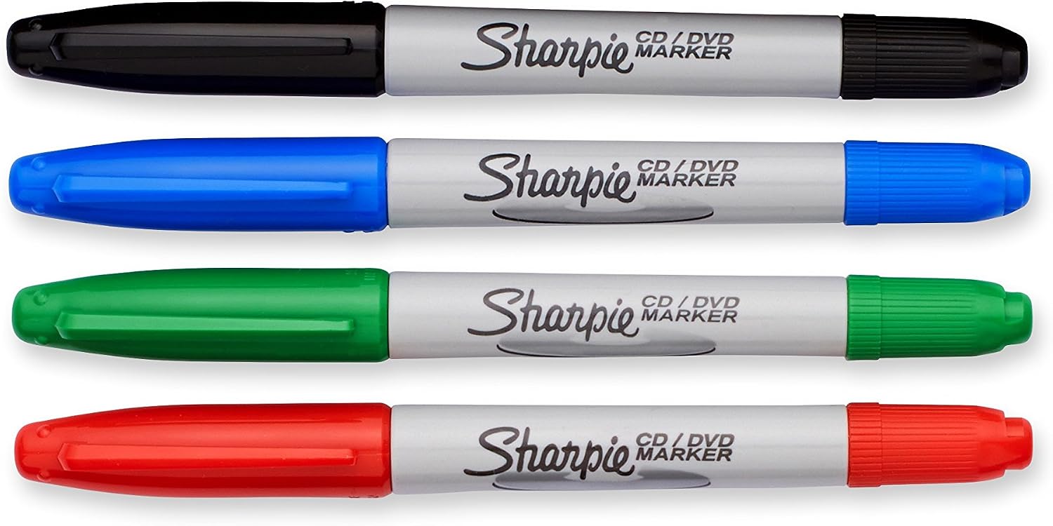 Sharpie CD/DVD Twin Tip - Assorted 4 Pack 37030