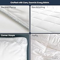 Vista 4 de Olive + Crate Edredón 100% viscosa derivada de bambú, tamaño King, ropa de cama hipoalergénica, refrescante y que absorbe la humedad, diseño