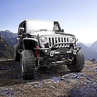 Vista 9 de Nilight - Parachoques delanteros compatibles con Jeep Wrangler JK/JKU de 2007, 2008, 2009, 2010, 2011, 2012, 2013, 2014, 2015, 2016, 2017 y 2018