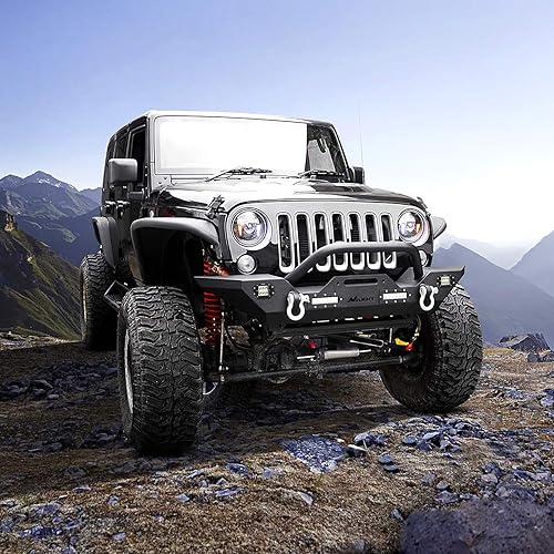 Miniatura 9 de Nilight - Parachoques delanteros compatibles con Jeep Wrangler JKJKU de 2007 2008 2009 2010 2011 2012 2013 2014 2015 2016 y 2017 JLJLU de 2018 2019