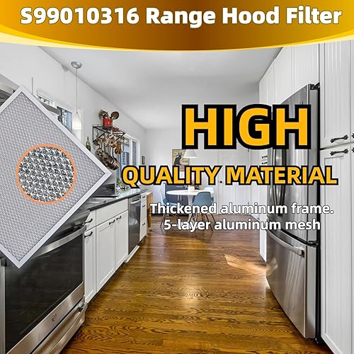 Miniatura 4 de 99010316 Filtro de grasa para campana extractora, filtro de ventilación de malla de 11 14 pulgadas x 11 34 pulgadas, filtro de campana reemplazable