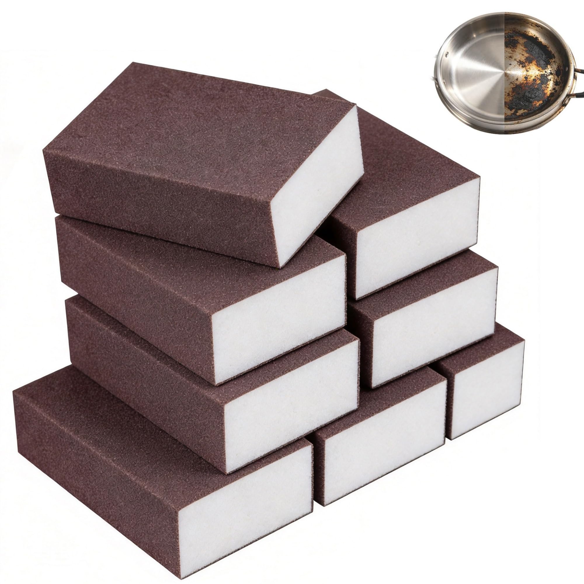 10pcs Cleaning Sponge Upgrade Nano Carborundum Sponge Spong for Stainless Steel Pans Kitchen, Bathroom