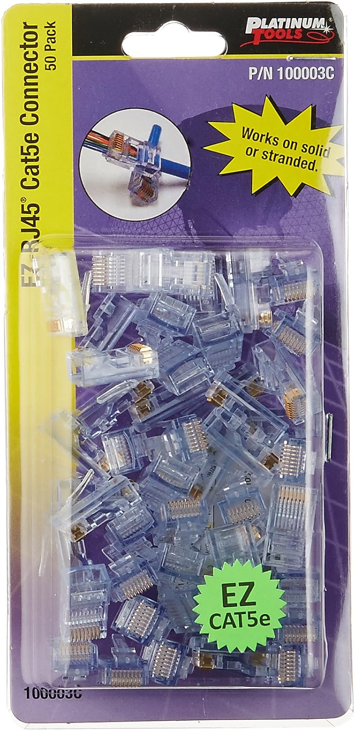 Platinum Tools 100003C Ez-Rj45 Cat5-5E Connectors, Blue