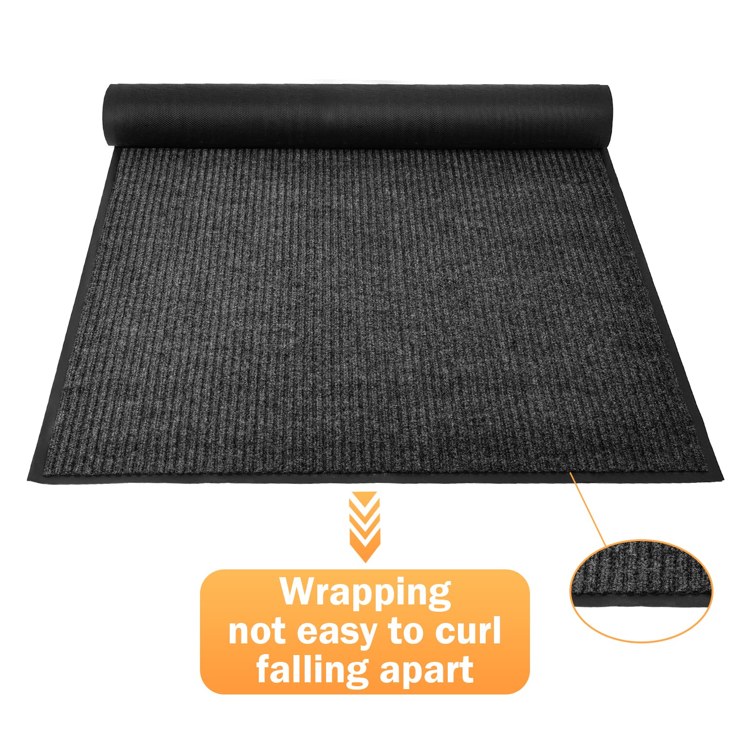 ((similar)) LOGIJOY 3' X 10' Striped Brush Step Entrance Mat Commercial Grade Door Floor Mat Vinyl Backed Utility Doormat Indoor Outdoor Entrance Mat Heavy Duty Front Door Mat with PVC Backing