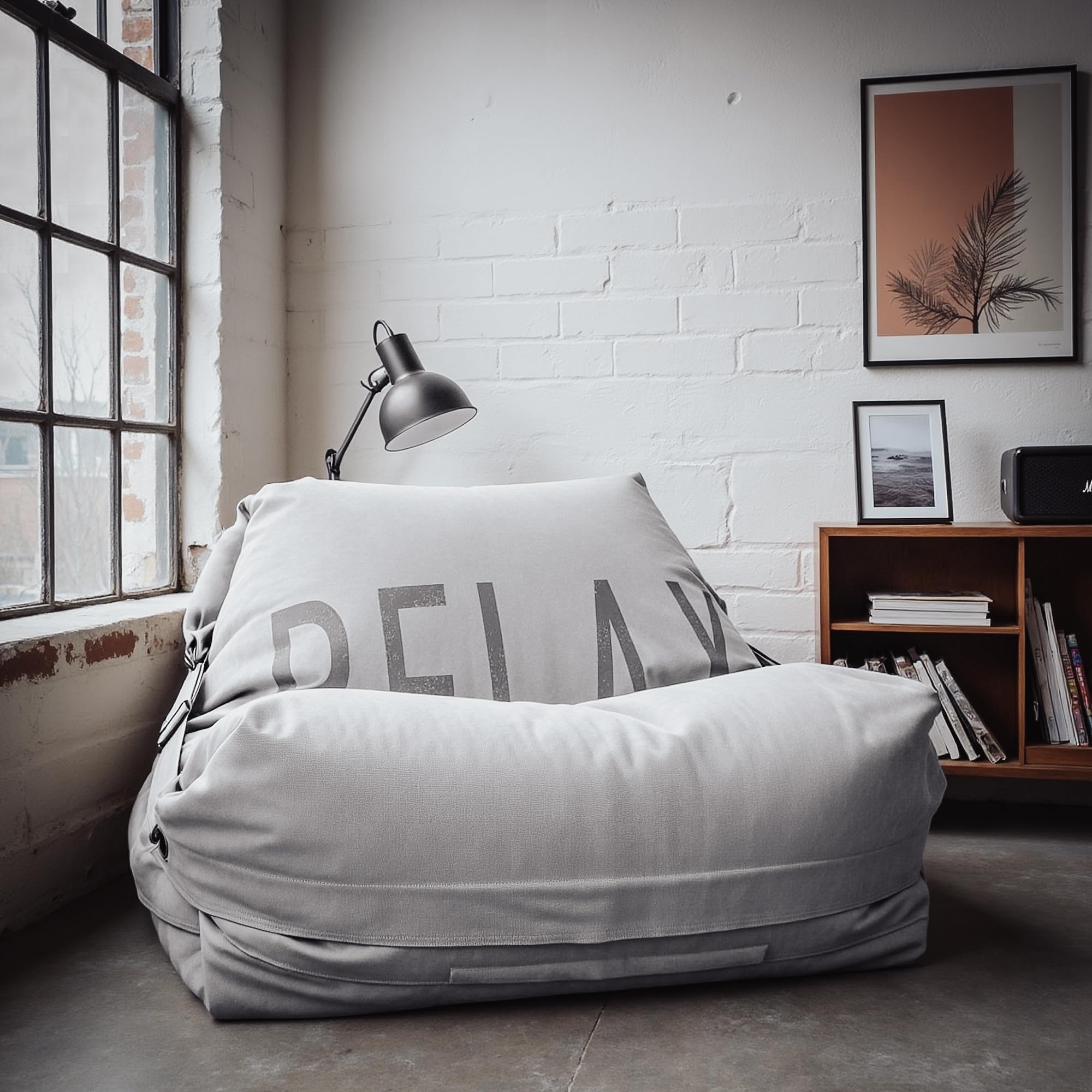 Aiire Sillón Puff con Relleno Incluido - Sofa Puf Gigante Moderno en Algodón Premium - Funda Desenfundable y Lavable - Bean Bag Chair para Jóvenes y Adultos - Puffs XXL [180x140]