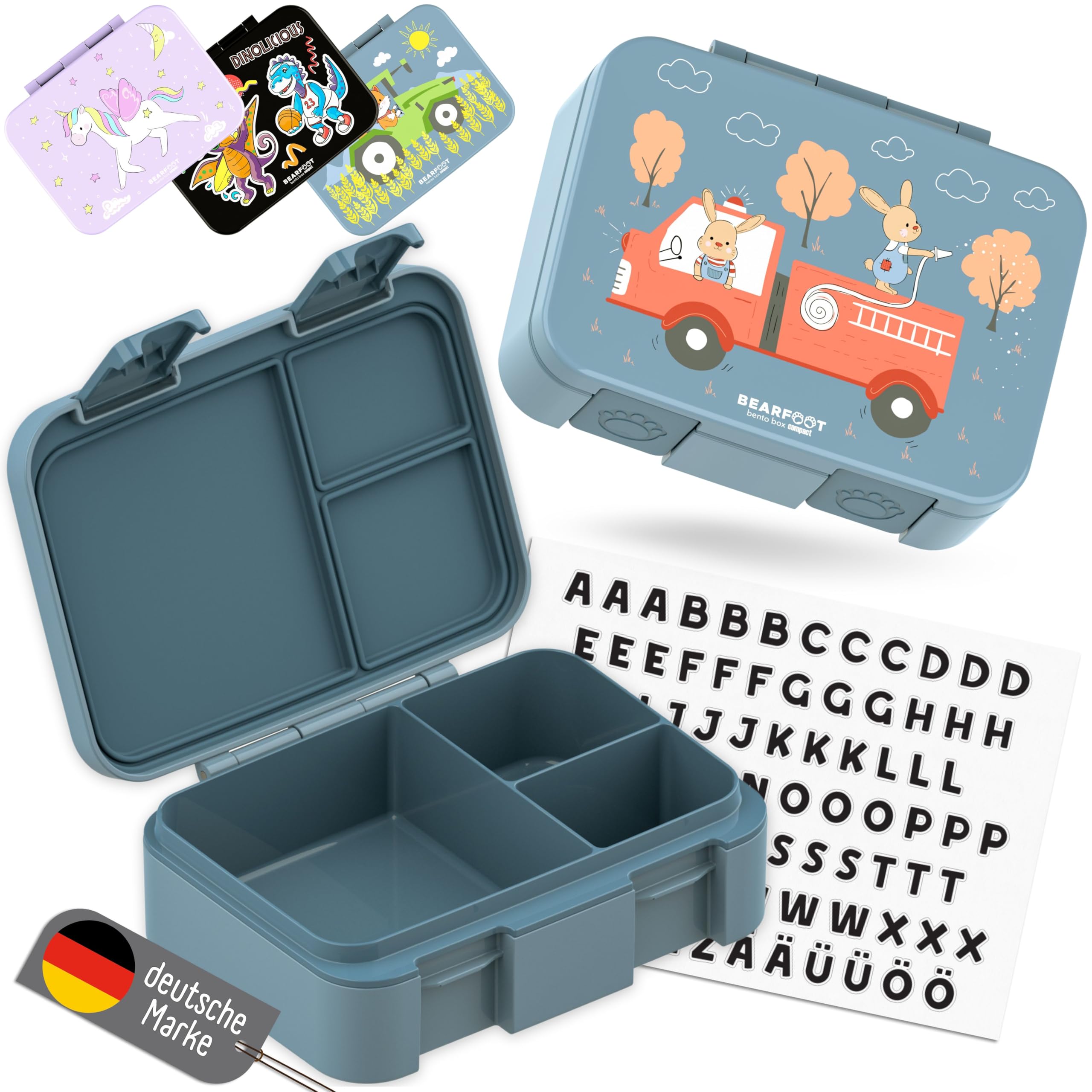 BEARFOOT Firetruck Bunnies Blue