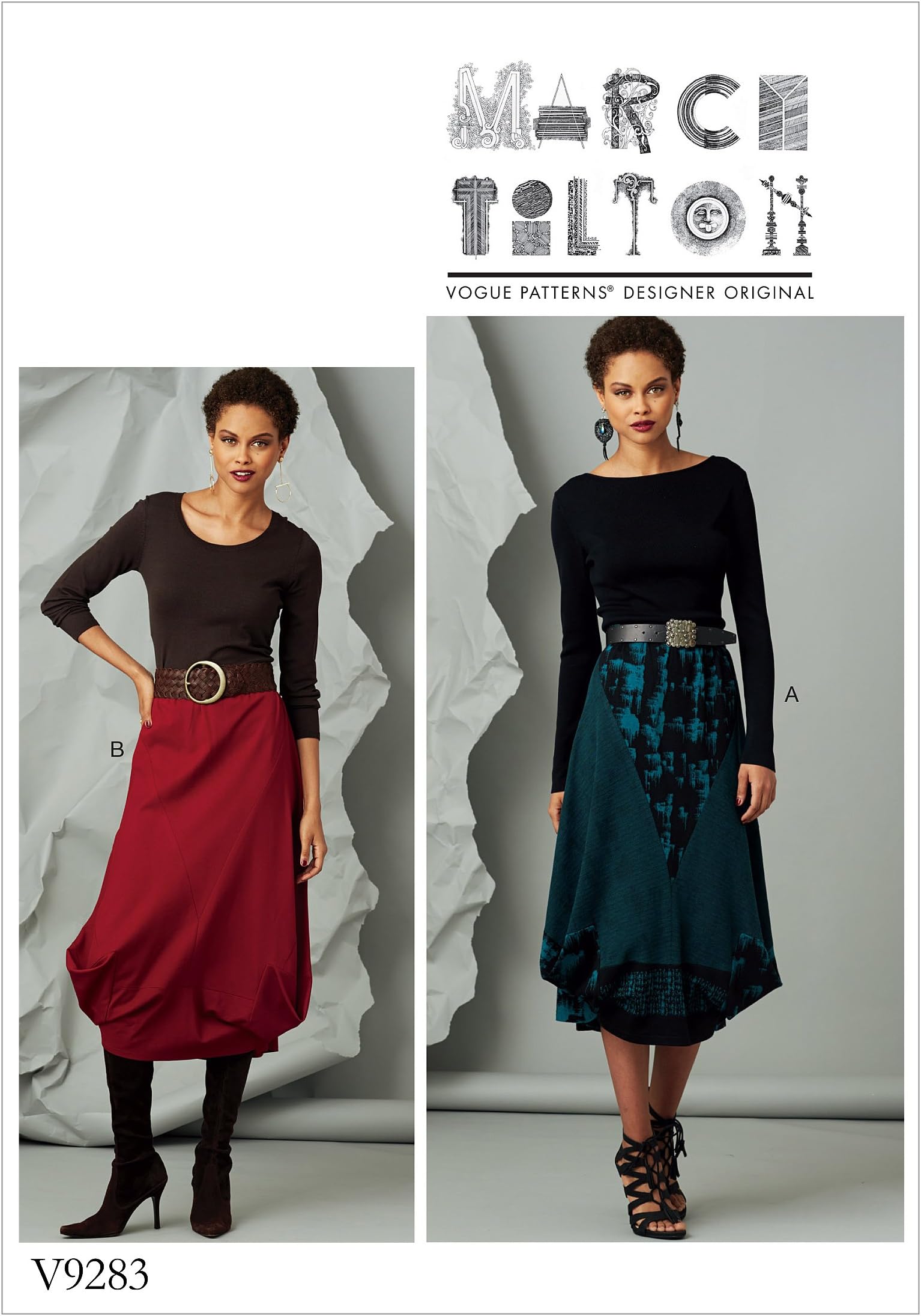 Vogue Women's Elastic Waist Skirt Sewing Patterns by Marcy Tilton, Sizes XS-M