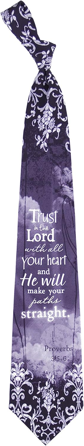 Eagles Wings Men's Finely Crafted Inspirational Necktie - Your Paths Proverbs 3:5-6