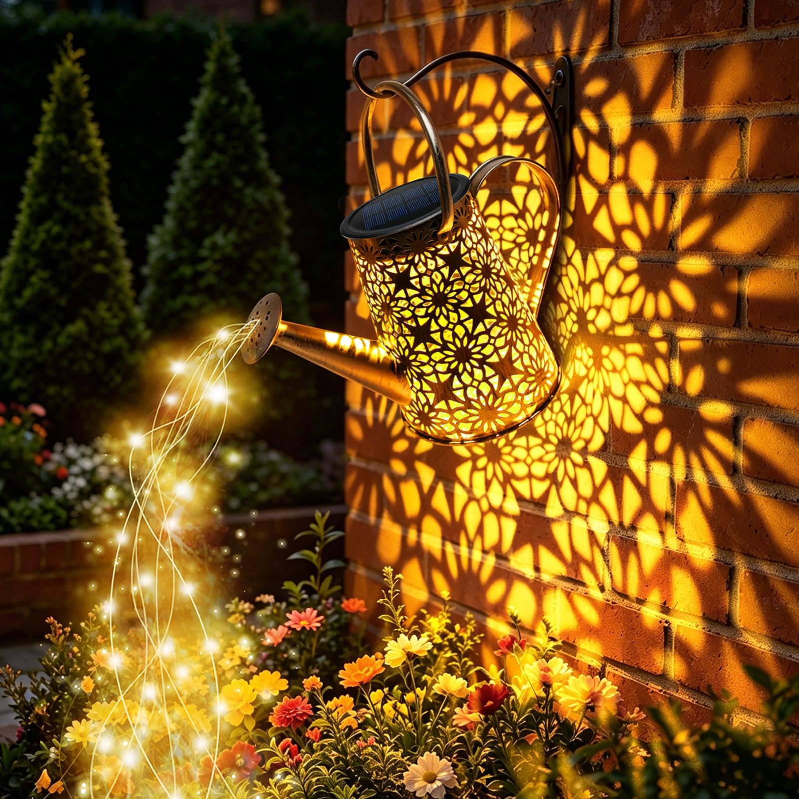 VOOKRY Solar Watering Can Lights, Large Retro Metal Hanging Solar Lights Outdoor Waterproof, Gifts for Women Mom Grandma Birthday, Outside Yard Garden Porch Lawn Patio Decoration, Warm White