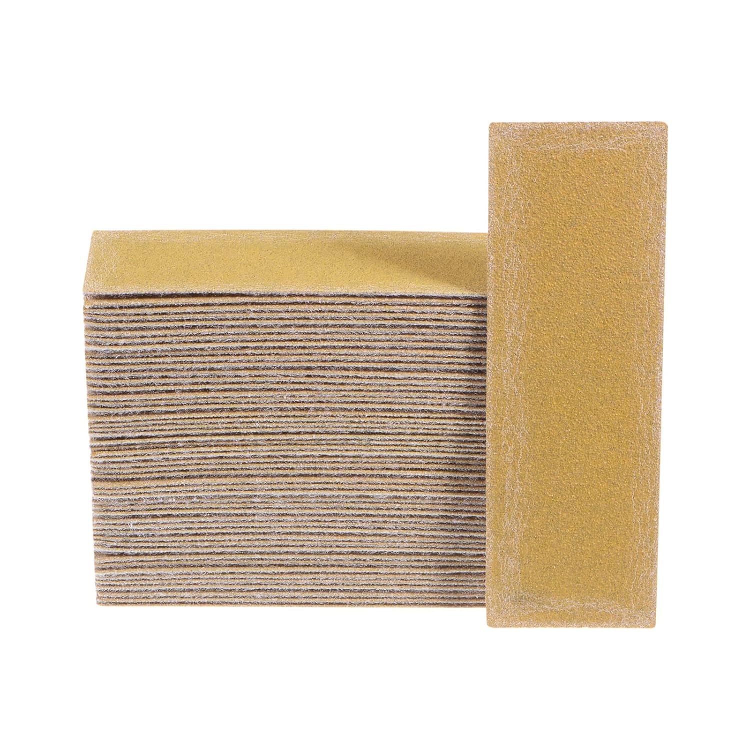 HARFINGTON 50pcs Micro Sander Paper 120 Grit 3.5x1.2 Inch Mini Sanding Sheets Strips Hook Loop Sandpapers for Wood Metal Small Projects Tight Spaces Polish Work
