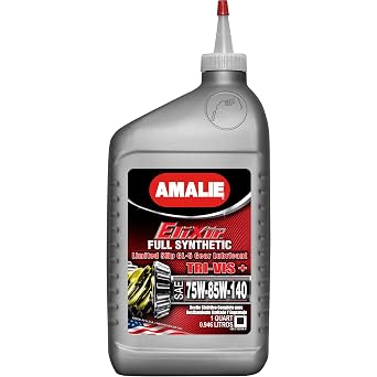 AMALIE Elixir Synthetic Tri-Vis Plus Limited Slip GL-5 75W-85W-140 160-71376-56 1 Quart, Single Bottle | Made in USA
