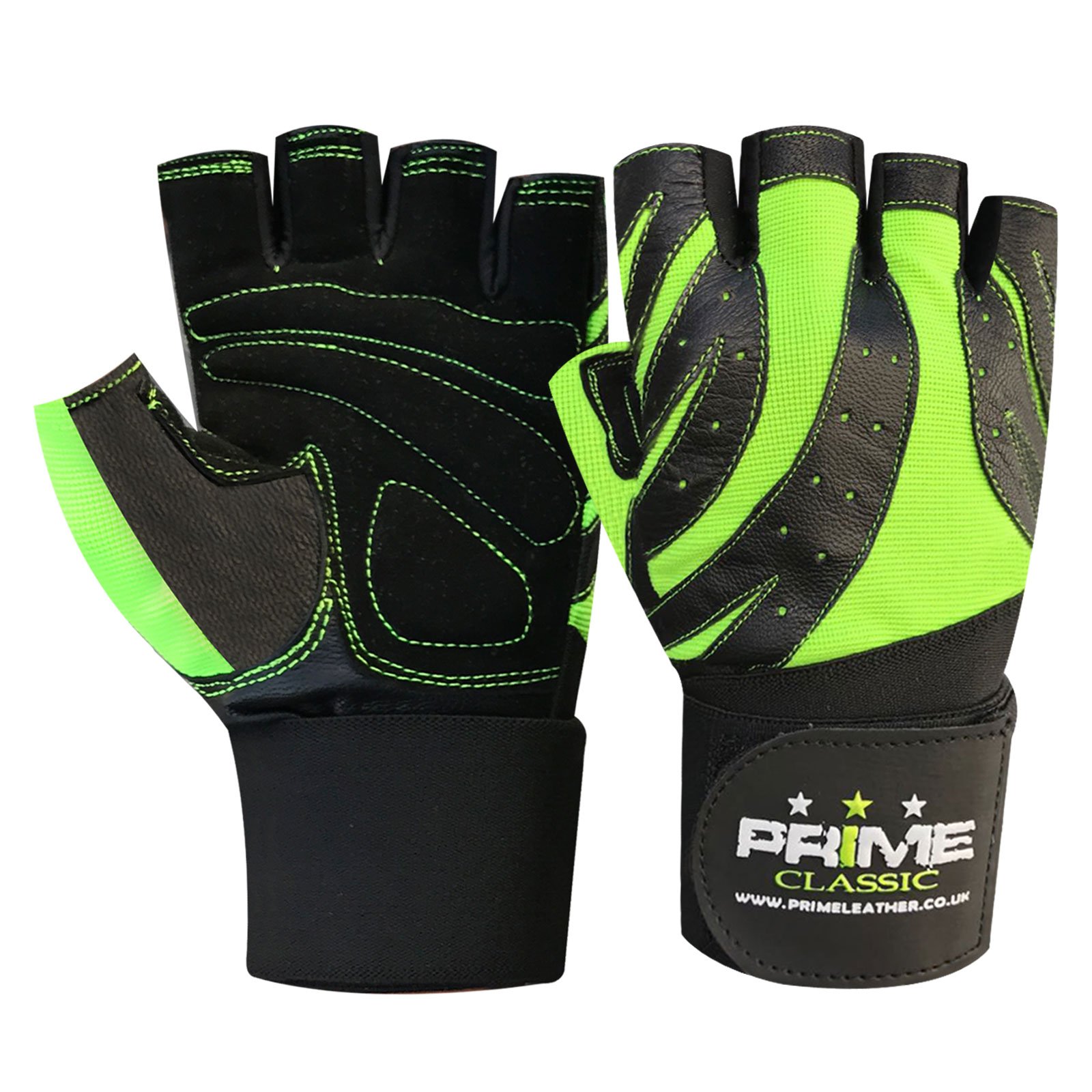 PSS Fingerless Gloves for Men and Women, Gym Training, Weight Lifting, Driving, Cycling, Workout, Breathable, Anti-Slip Grip, Fitness, Half Finger (Green/Black, M)