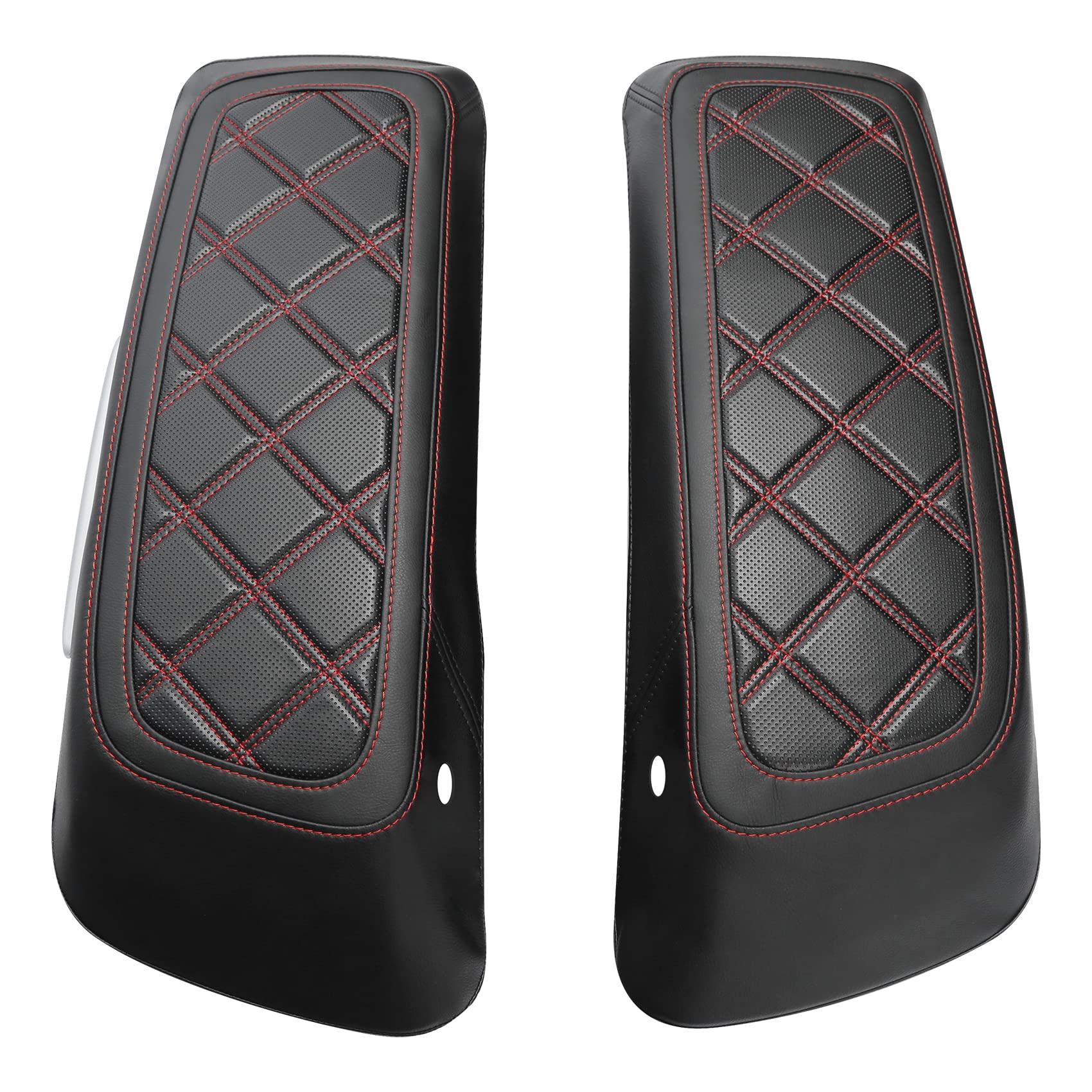 XFMT Motorcycle Saddlebag Lid Covers For Harley Davidson FL Touring '14-'23 Road King Street Glide Road Glide Electra Glide, Black Red