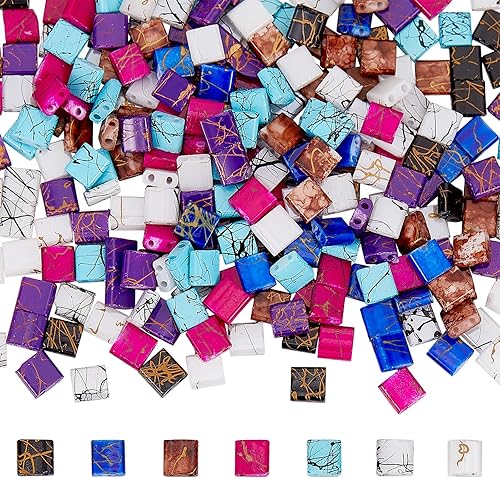 SUNNYCLUE 1 caja de 320 cuentas de 2 agujeros, cuentas de dos agujeros, kit de cuentas de Tila de 0.197 in, cuentas de vidrio de semillas japonesas