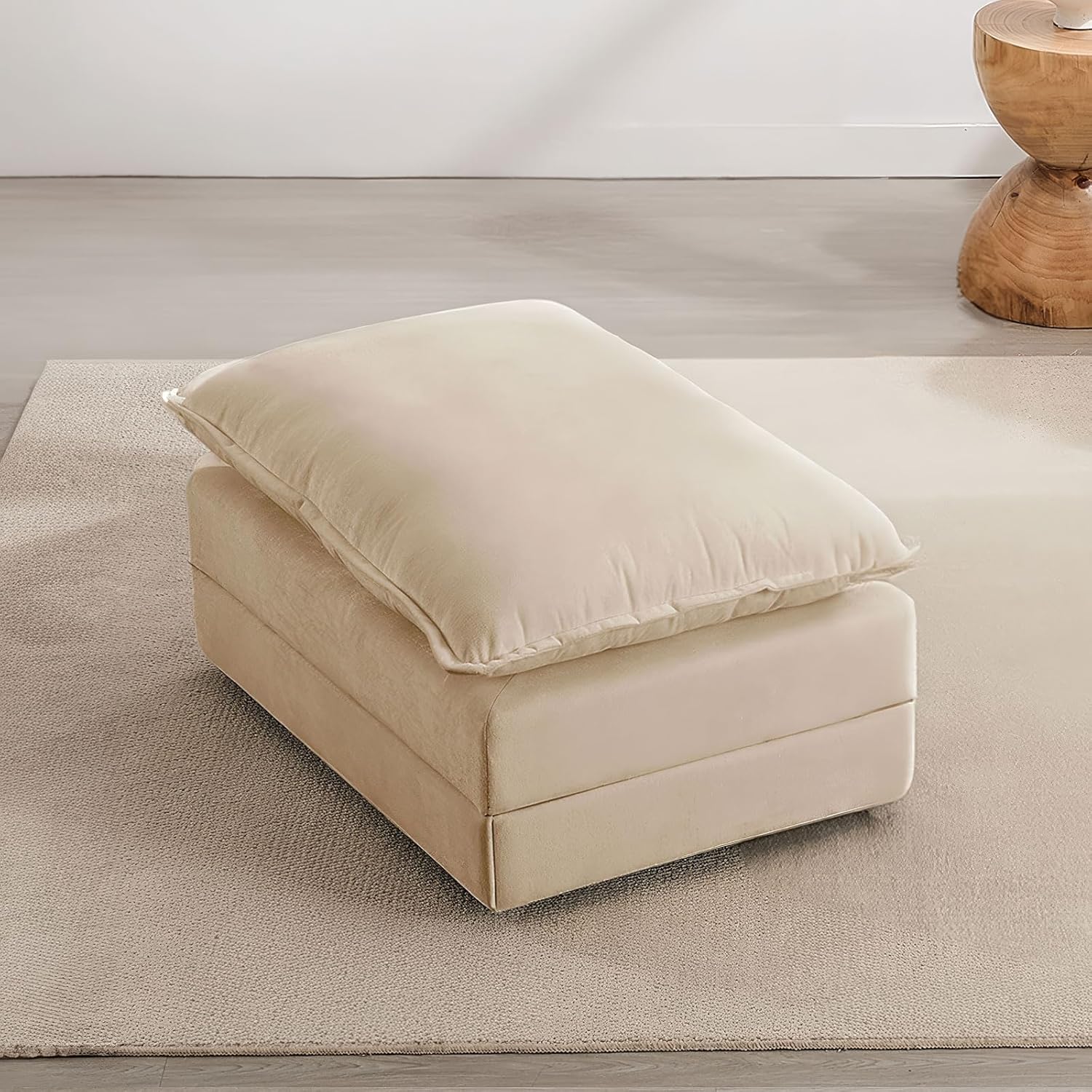 Chenille Oversized Accent Chair - 39”W Big Comfy Reading Chair, Modular Cloud Chair, Cozy Armchair for Living Room, Bedroom, Kids Room, Family Room, Reading Nook, Cream White