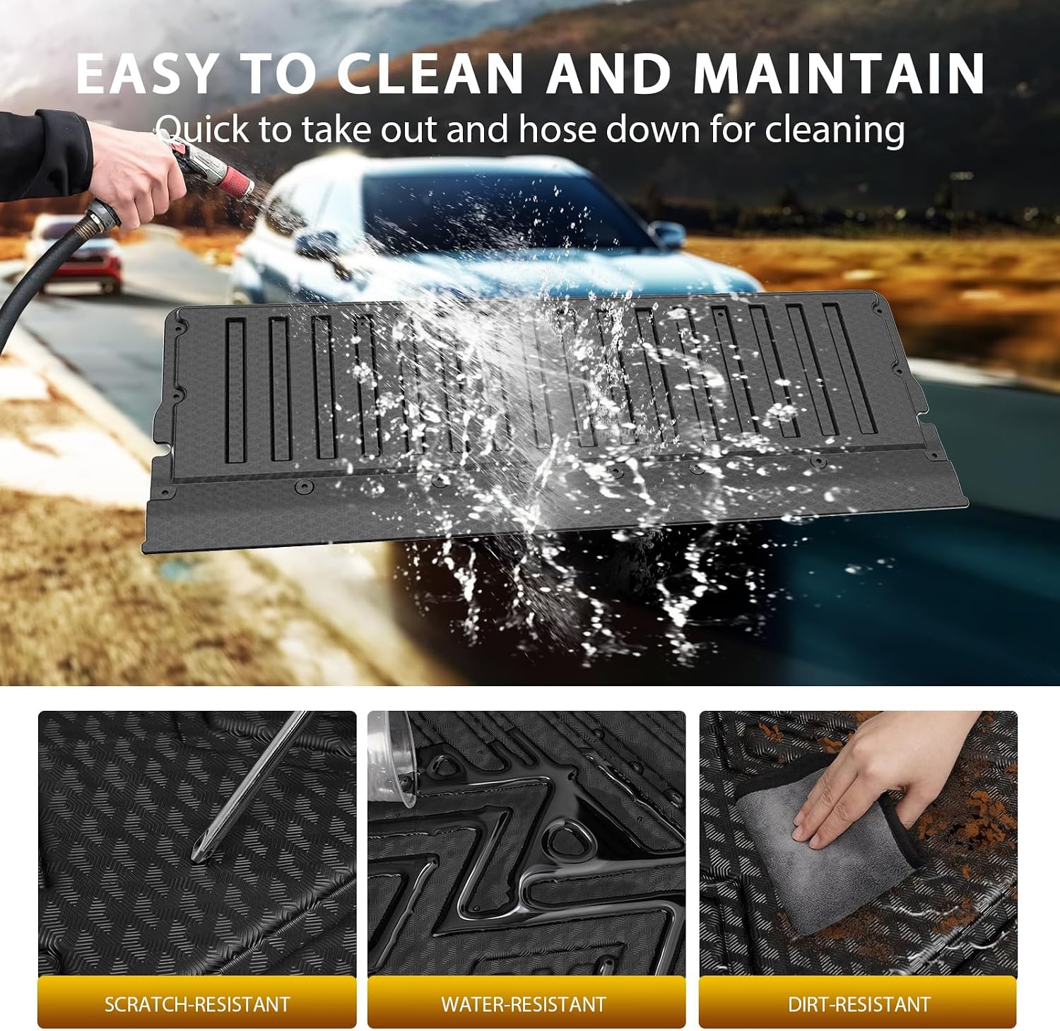 Powerty Truck Tailgate Mat for 2005-2023 Toyota Tacoma Tailgate Protector Accessories Vehicle Bed All Weather Truck Tailgate Liner TPE Pickup Protector Mat Replacement Black
