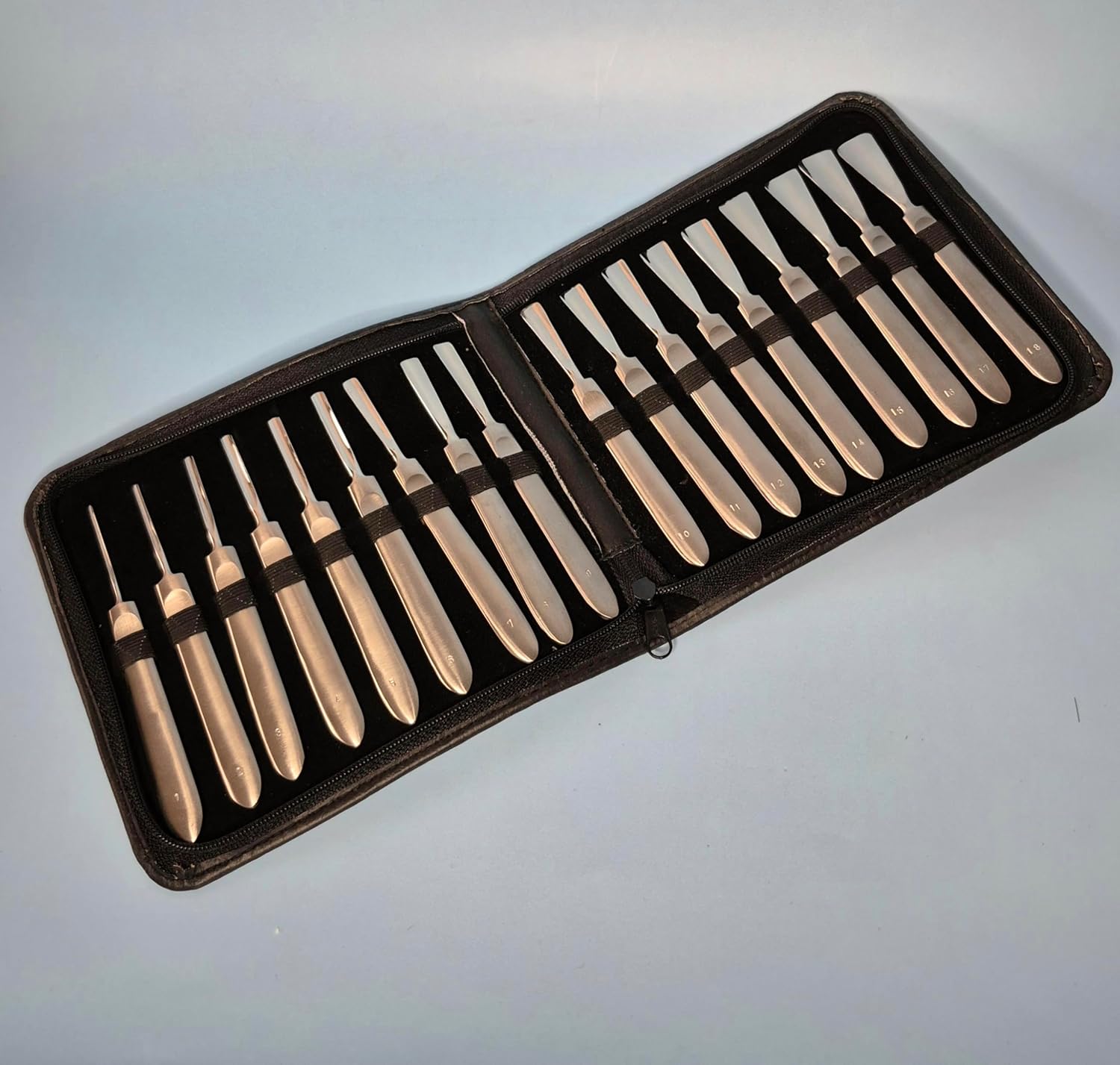 Professional Nail & Cuticle Pusher Set, Stainless Steel, 18 Piece with Carrying Case