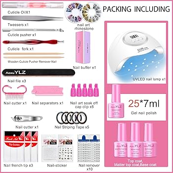 Amazon.com : 25 Colors Nail gel Polish Kit With 54W UV LED