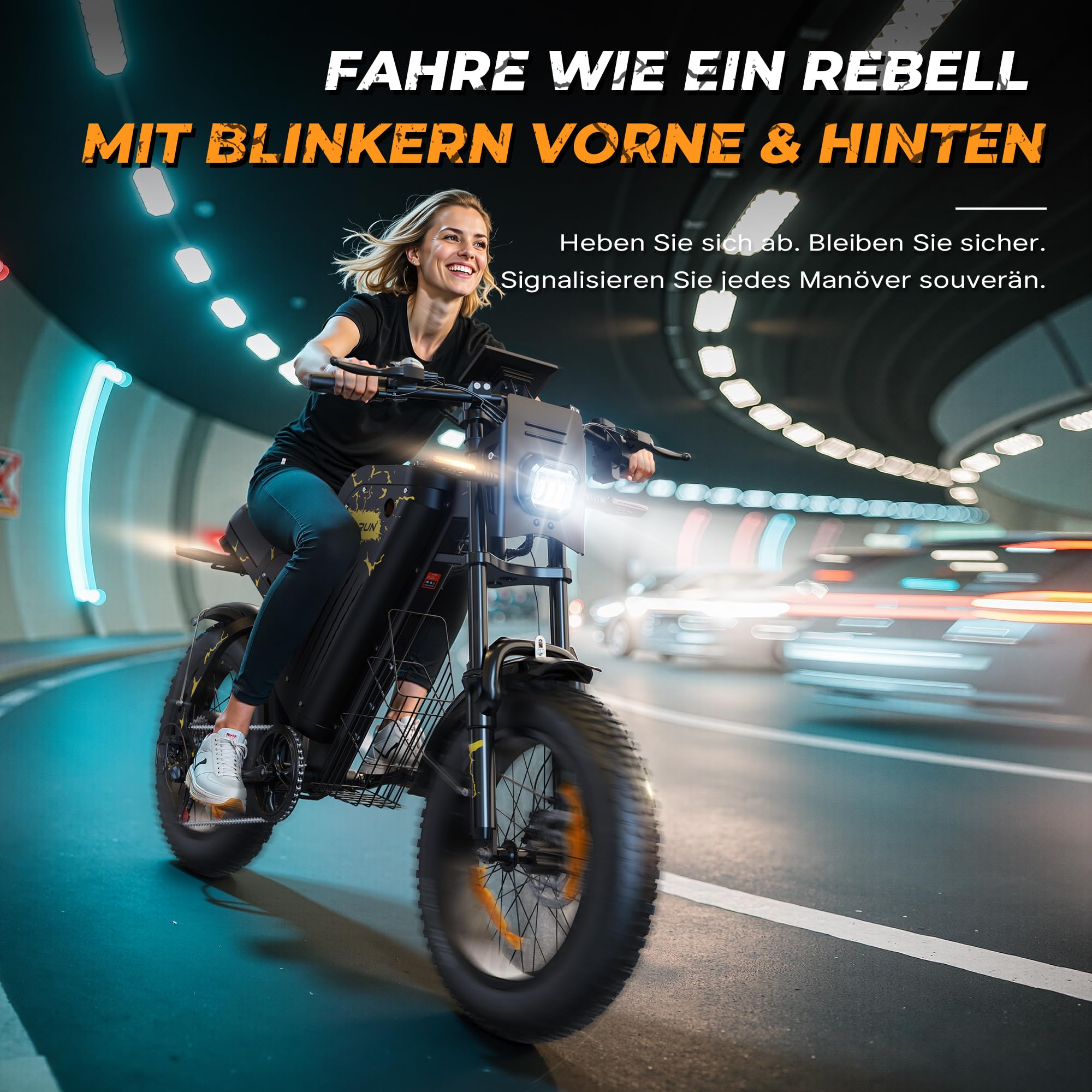 VARUN E Bike, 20 * 4.0 Zoll E-Bike Herren mit 48V 31.5Ah / 20.8Ah Akku, bis zu 160-180 KM, 250W 85Nm Motor, Fatbike Ebike mit Vollfederung, Blinker, 7 Gang All-Terrain E-Mountainbike mit EU-Konformes