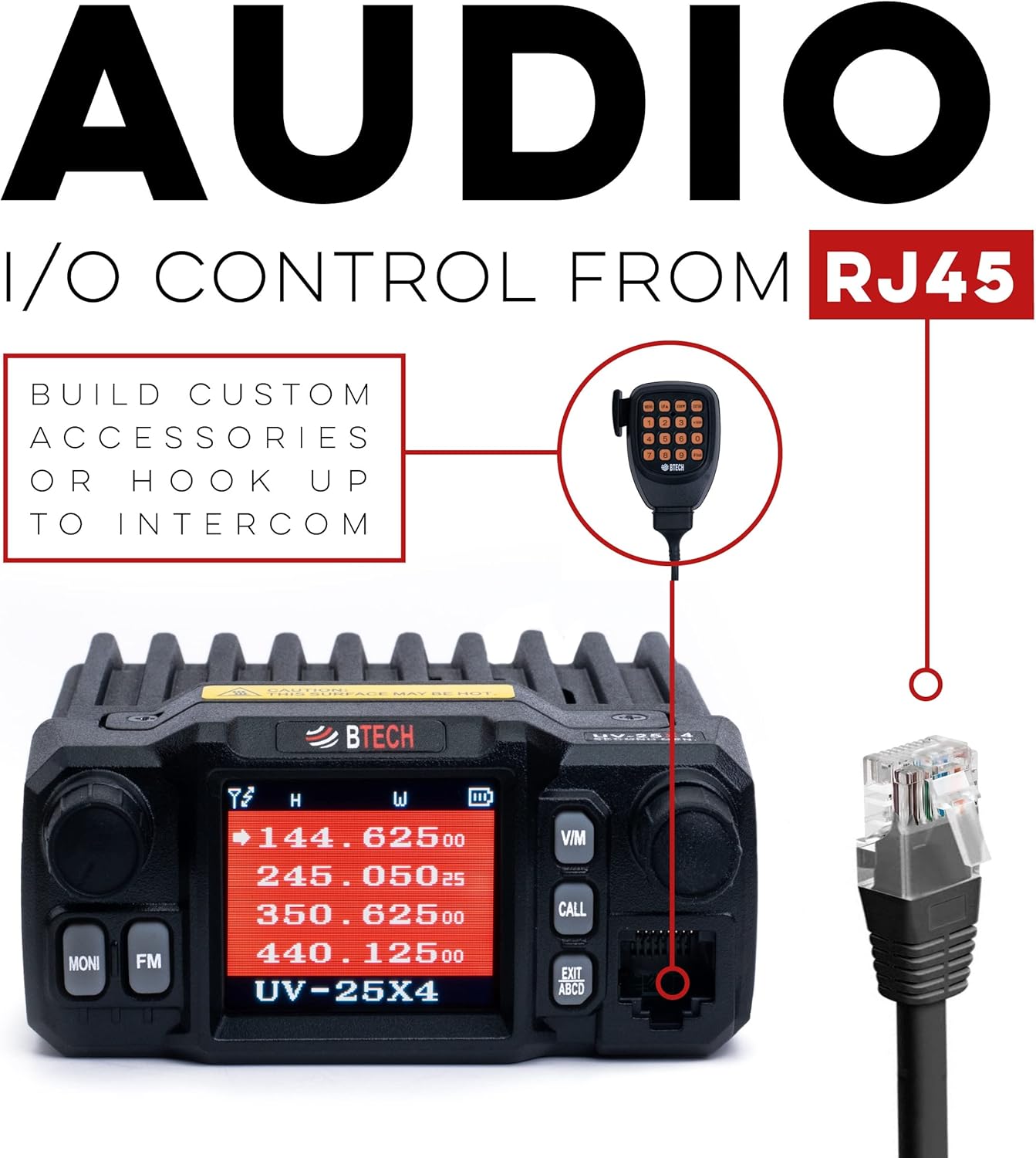 BTECH UV-25X4 (Second Gen.) Mini Mobile 25 Watt Tri Band Base, Mobile Radio: VHF, 1.255M, UHF Amateur (Ham)