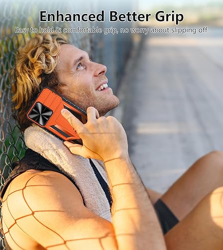 Miniatura 9 de FNTCASE Funda para iPhone 15 Pro-Max protección contra caídas y golpes de grado militar 15 Pro Max con soporte y tobogán  Protector de protección