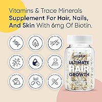 Vista 3 de Moerie Suplementos definitivos para el crecimiento del cabello para mujeres y hombres, para cabello, piel, uñas, vitaminas con biotina y minerales