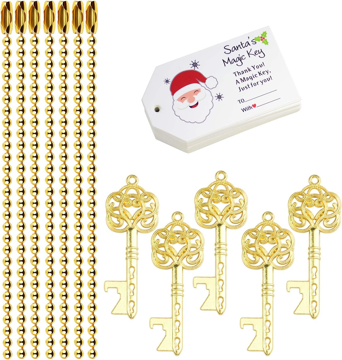 New Deal Makhry 52pcs Vintage Skeleton Key Bottle Opener Christmas Party Favor Guest Souvenir Gift Set with Santa Tag Card and Keychain One-Day Sale: Up to 40% Off Makhry 52pcs Vintage Skeleton Key Bottle Opener Christmas Party Favor Guest Souvenir Gift Set with Santa Tag Card and Keychain
