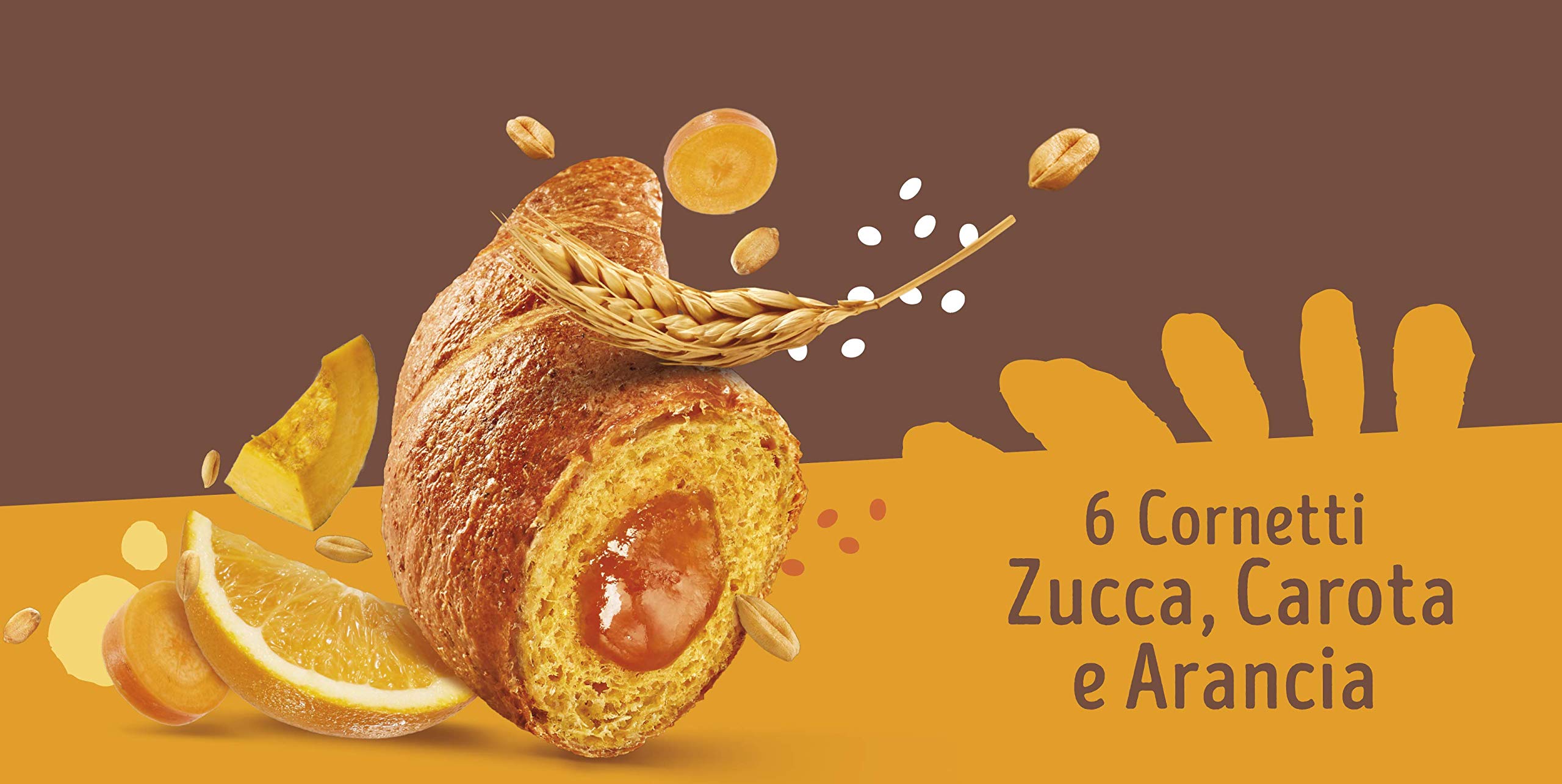 Misura Croissants Fibrextra Orange, Carotte et Citrouille | 100% Farine intégrale | Pack de 300 grammes