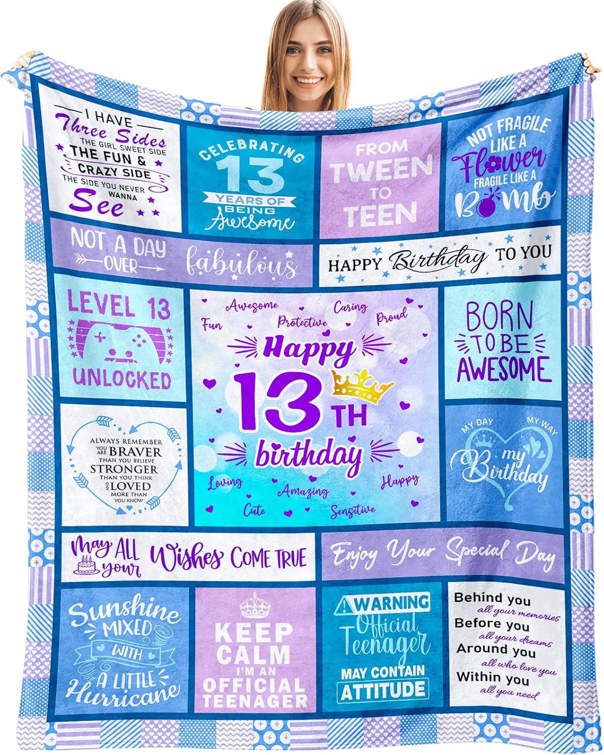 13th Birthday Gifts for Girls - 13 Year Old Girl Birthday Gifts - Birthday Gifts for 13 Year Old Girls - Happy 13 Yr Old Girl Gifts - Teenage 13 Gift Ideas Bday Soft Blanket 60"X50"