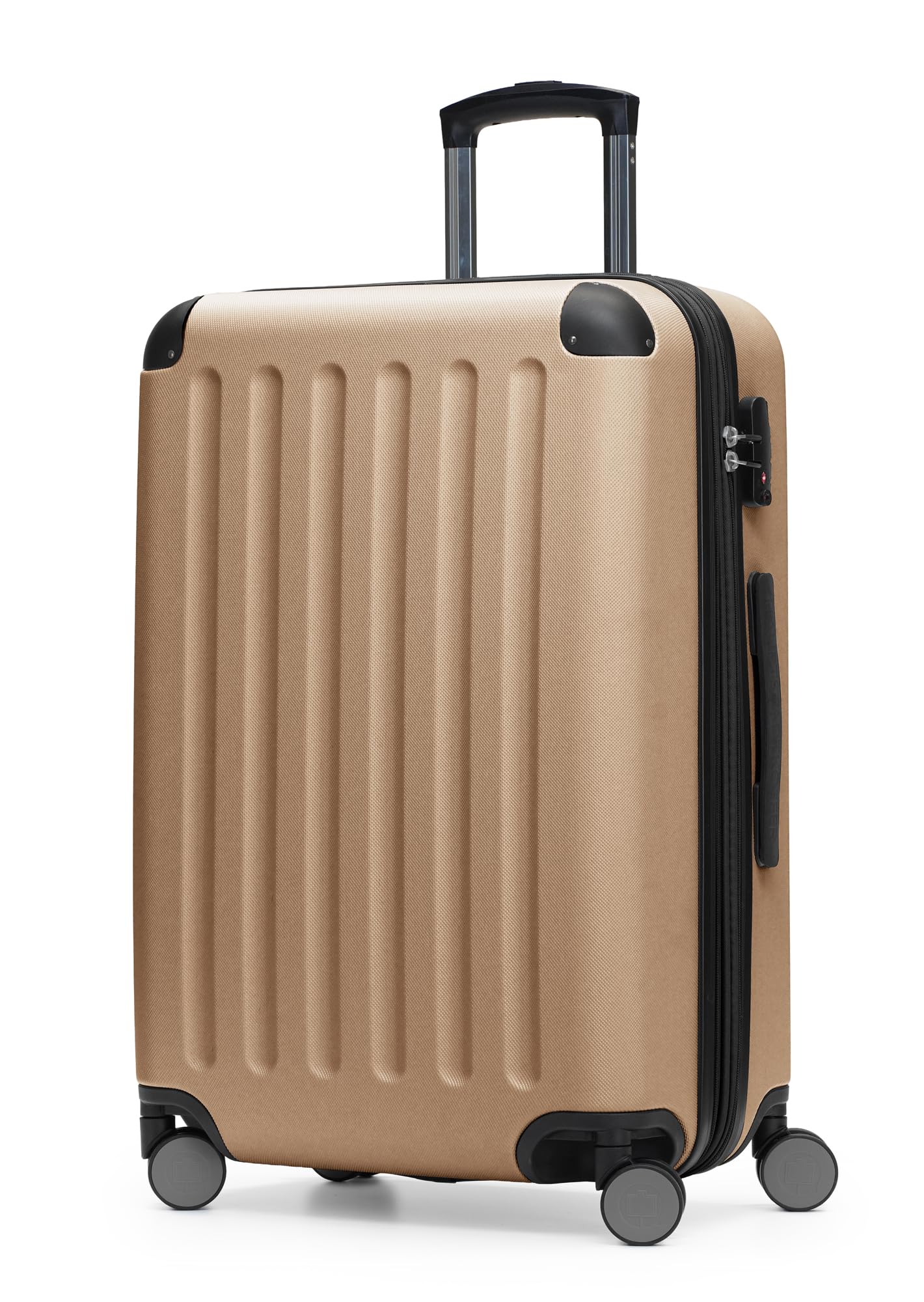 Hauptstadtkoffer Spree - Mittelgroßer Hartschalenkoffer, TSA, 4 Rollen, Koffer, Trolley, Rollkoffer, Reisekoffer, Volumenerweiterung, 65 cm, 74 Liter, Champagner