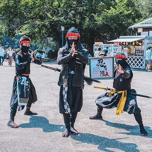 Miniatura 6 de WANGDEFA Paquete de 12 diademas ninja, recuerdos de fiesta ninja, decoraciones, suministros para Halloween, cumpleaños y karate